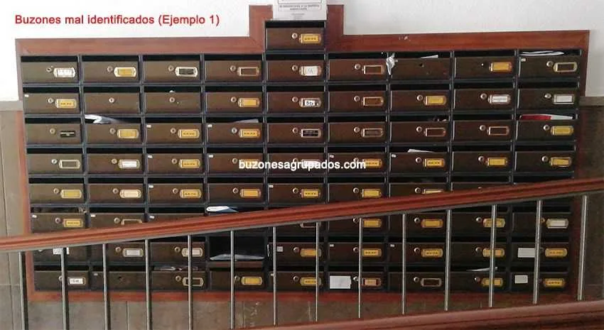 buzones mal identificados segun la normativa de correos para las instalaciones de buzones en españa