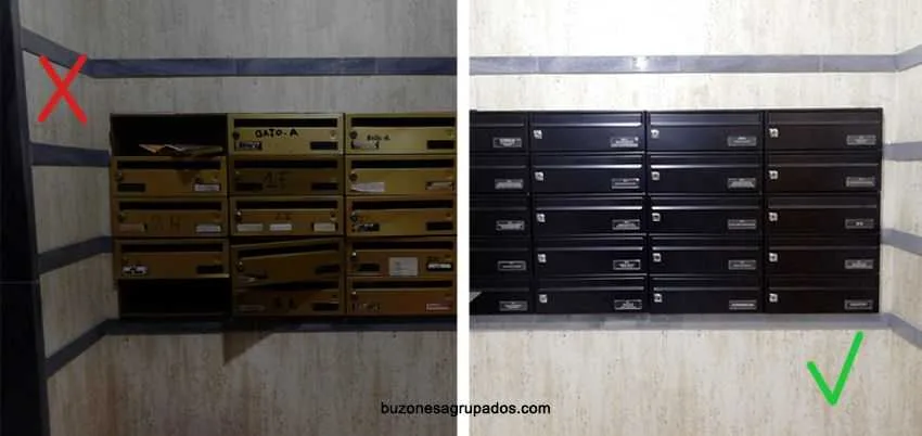buzones en zona bien iluminada segun normativa de correos