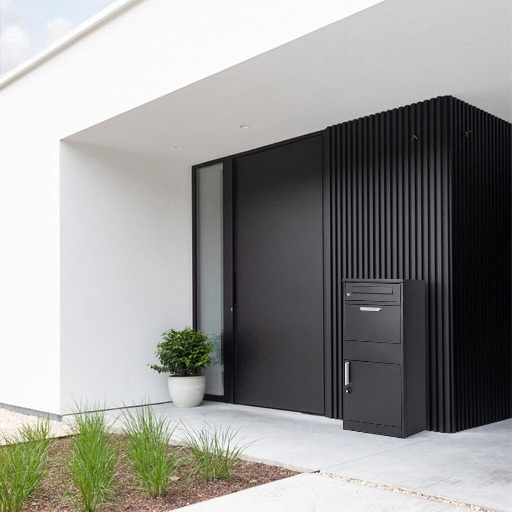 buzon de paqueteria instalado en la casa